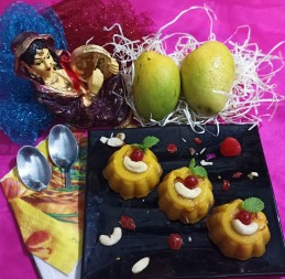Mango custard nutty (cake) mould recipe